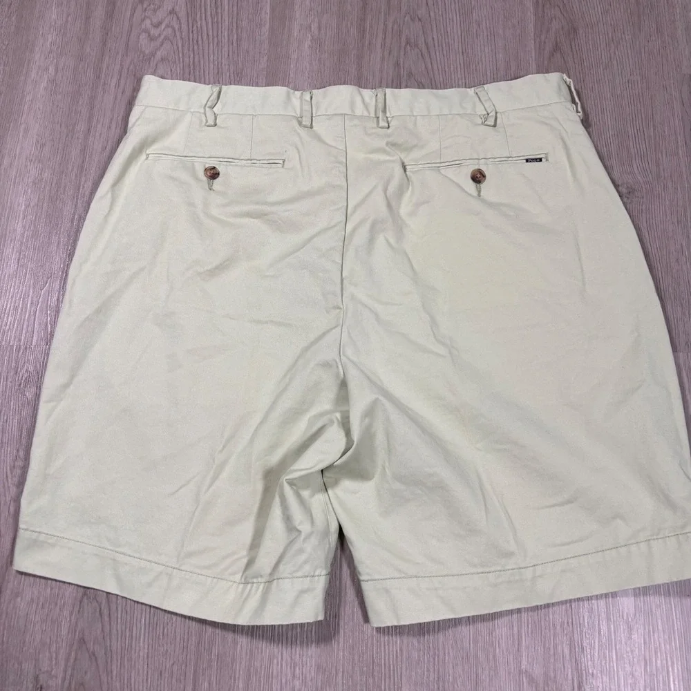 Polo Ralph Lauren Mens Chino Shorts Pastel Green Cotton Flat Front Size 38 *Flaw